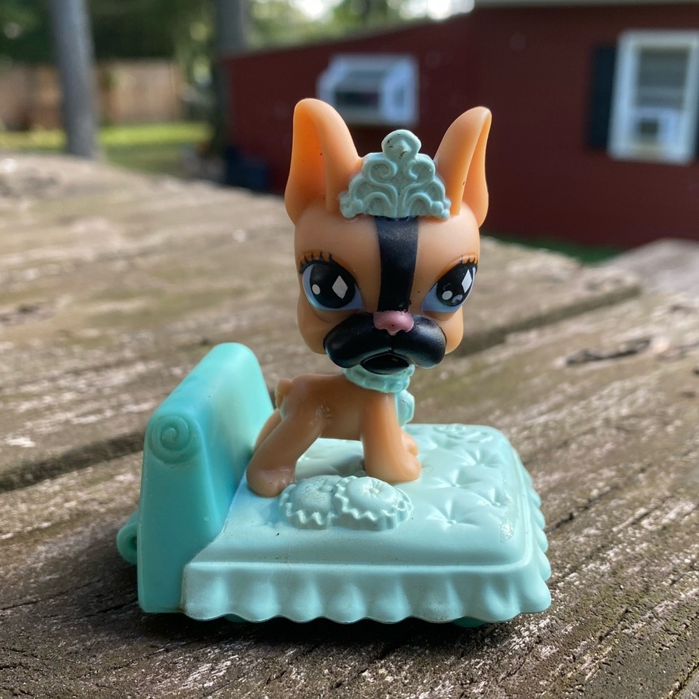 LPS McDonalds French Bulldog Keychain 2008 Littlest Pet Shop Bobble Head Blue